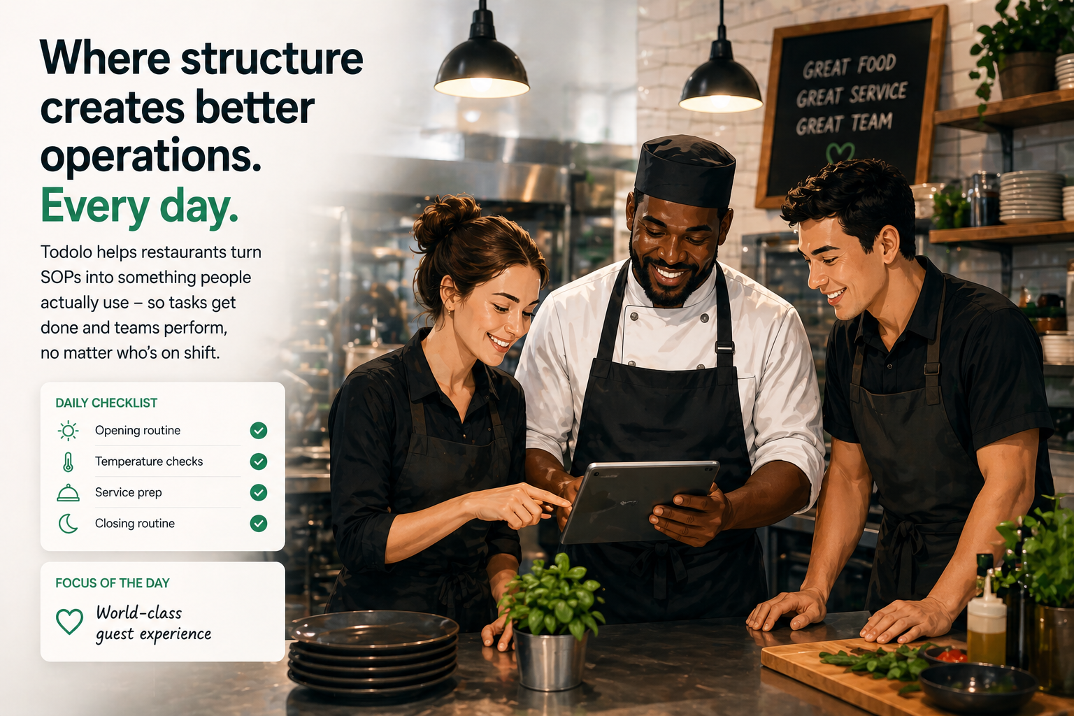 Todolo i produktion: tydliga rutiner och uppföljning i restaurangdrift